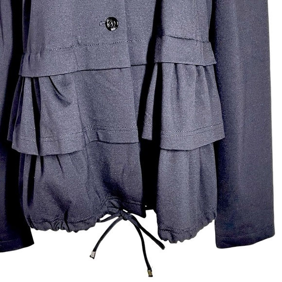 ESCADA SPORT Black Peplum Lined Drawstring Jacket Top Women's Size L EU42 - Picture 6 of 16